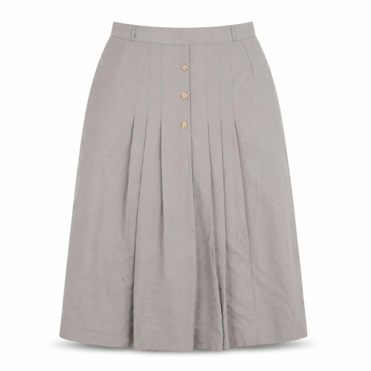 St Bernard Women Beige Size 16 Pleated Midi Wool Blend Skirt