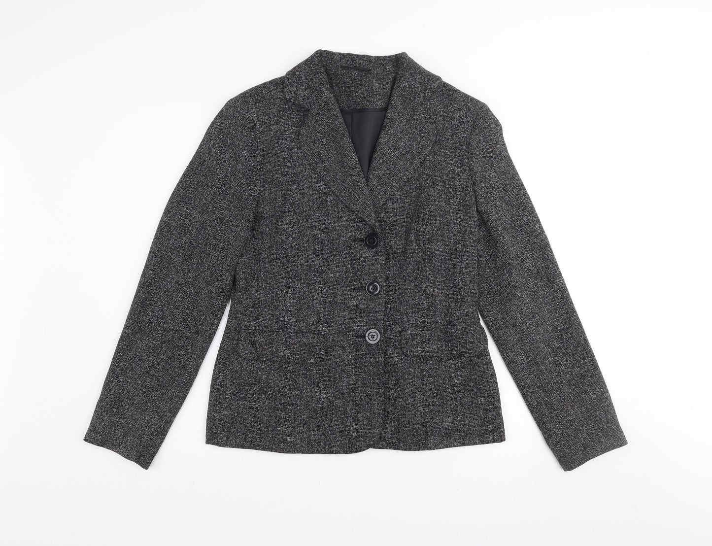 E-vie Womens Grey Size 12 Classic Blazer Jacket