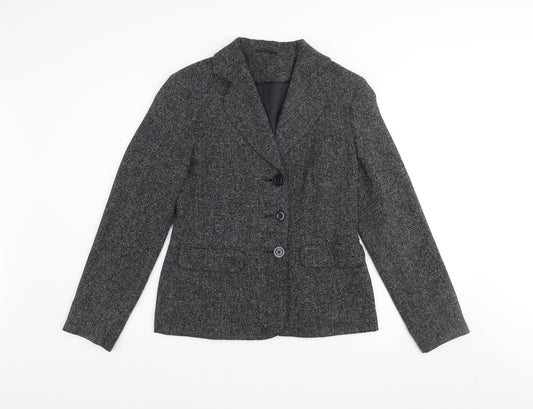 E-vie Womens Grey Size 12 Classic Blazer Jacket