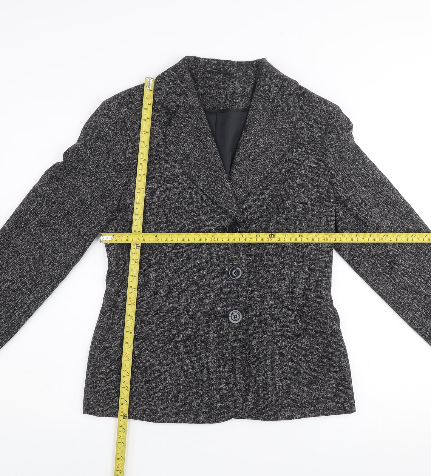 E-vie Womens Grey Size 12 Classic Blazer Jacket