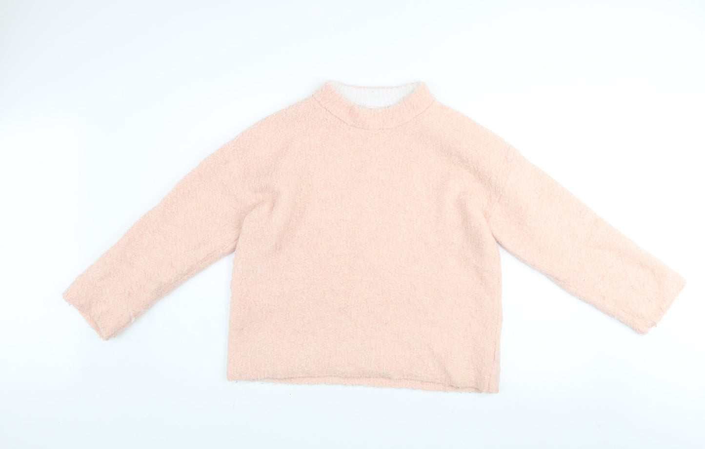 River Island Women Pink Mock Neck Relaxed Fit Long Sleeve Jumper Size S