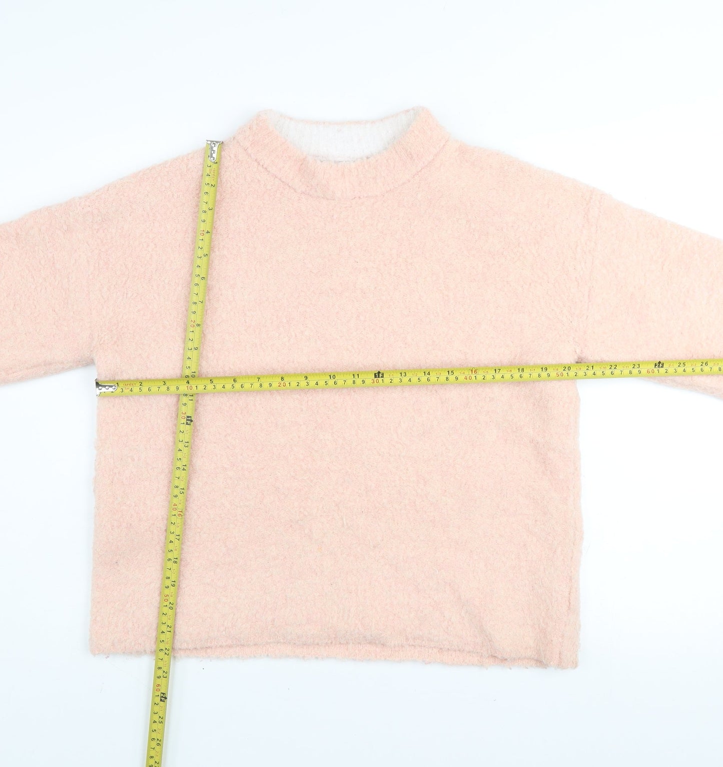 River Island Women Pink Mock Neck Relaxed Fit Long Sleeve Jumper Size S