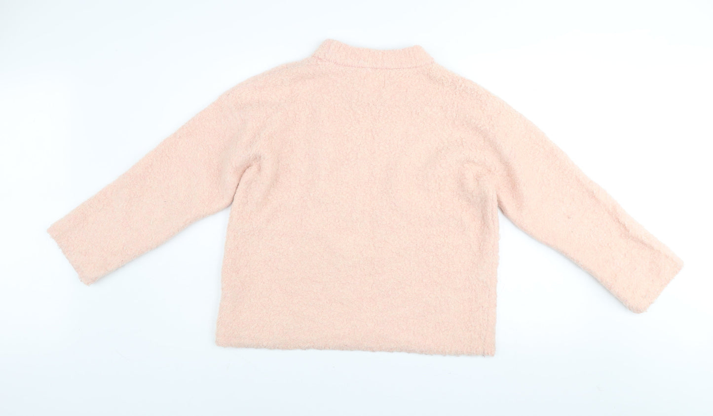 River Island Women Pink Mock Neck Relaxed Fit Long Sleeve Jumper Size S