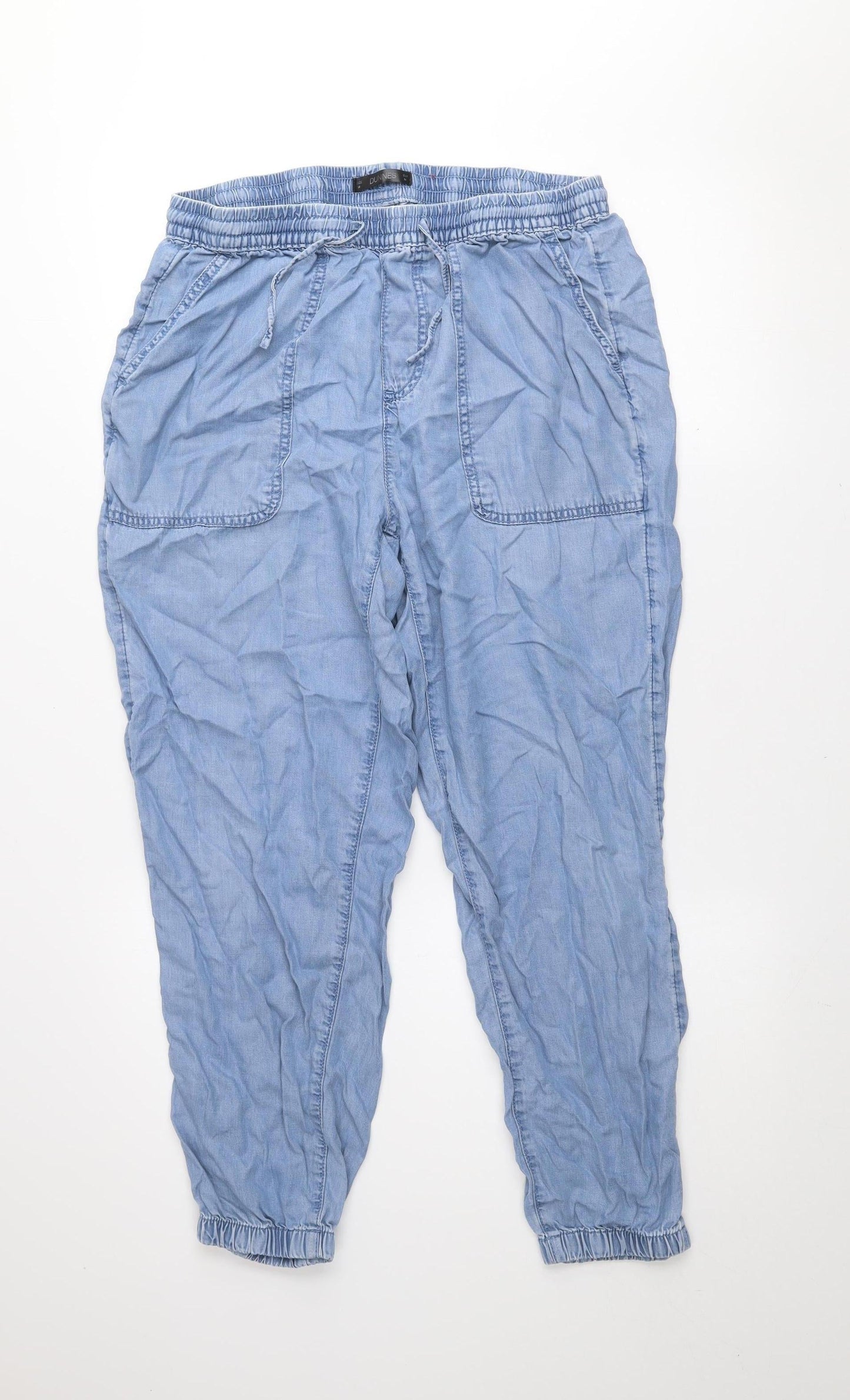 Dunnes Women Blue Cropped Relaxed Tencel Denim Jeans M