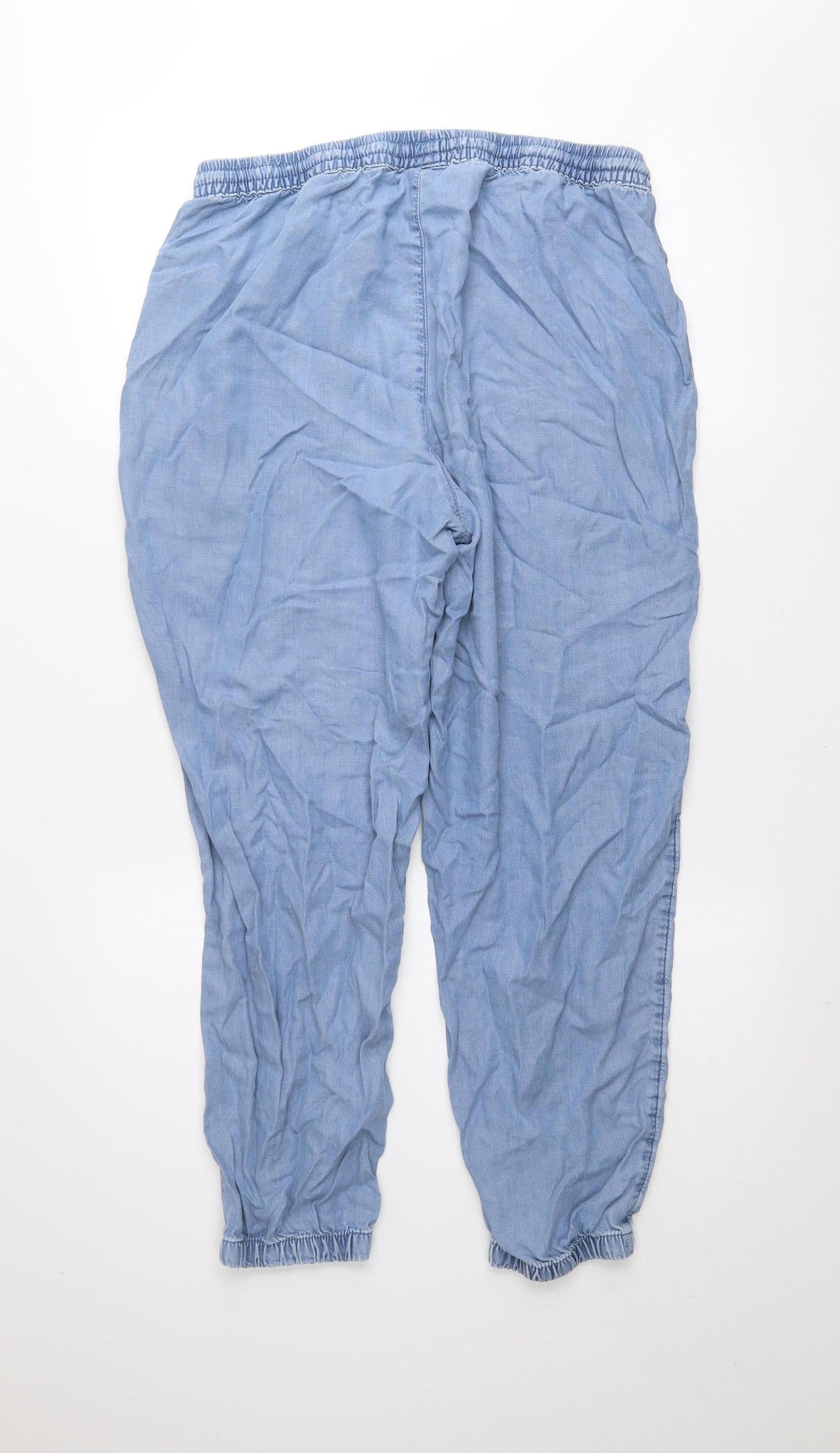 Dunnes Women Blue Cropped Relaxed Tencel Denim Jeans M