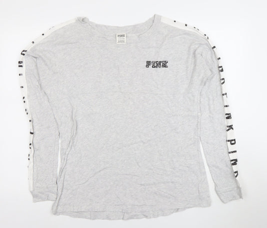 Victoria’s Secret PINK Womens Grey Long Sleeve Pullover Sweatshirt S