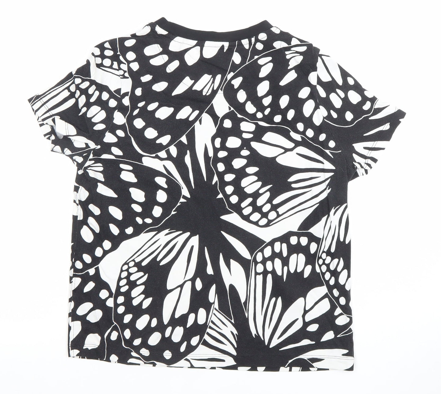 Next Womens Black Butterfly Print Cotton T-Shirt Size 6