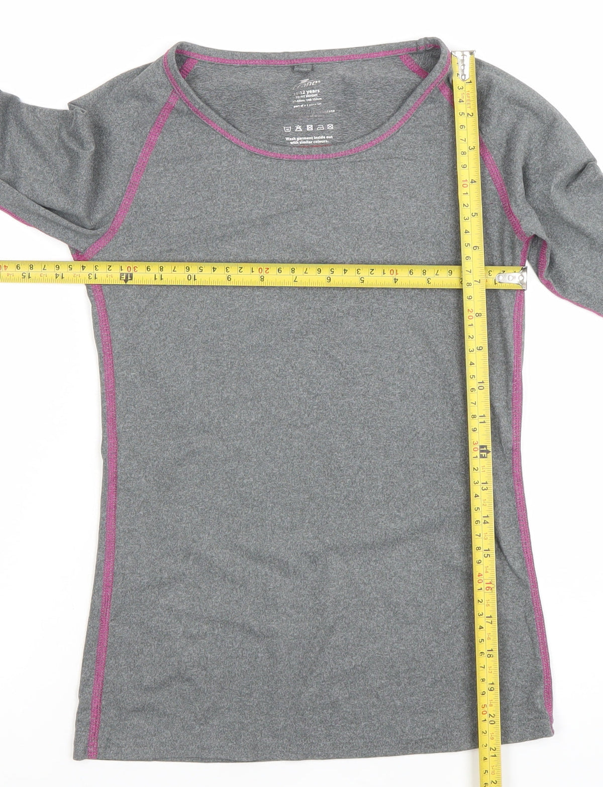 Crane Girls Grey Long Sleeve Active Sports T-Shirt 11-12 Years Lightweight Stretch