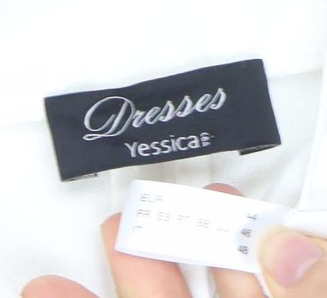 Yessica Women Ivory Cropped Blazer Jacket Size 12 Elegant Tailored