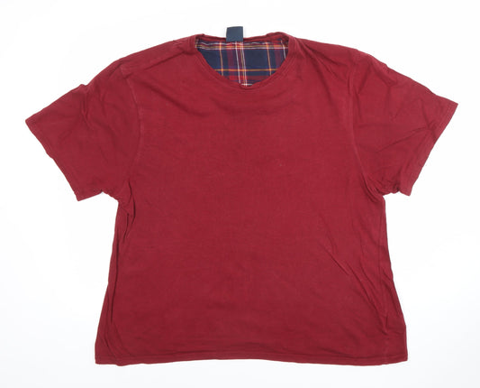 CargoBay Men's Red Cotton Crew Neck Short Sleeve T-Shirt Size L