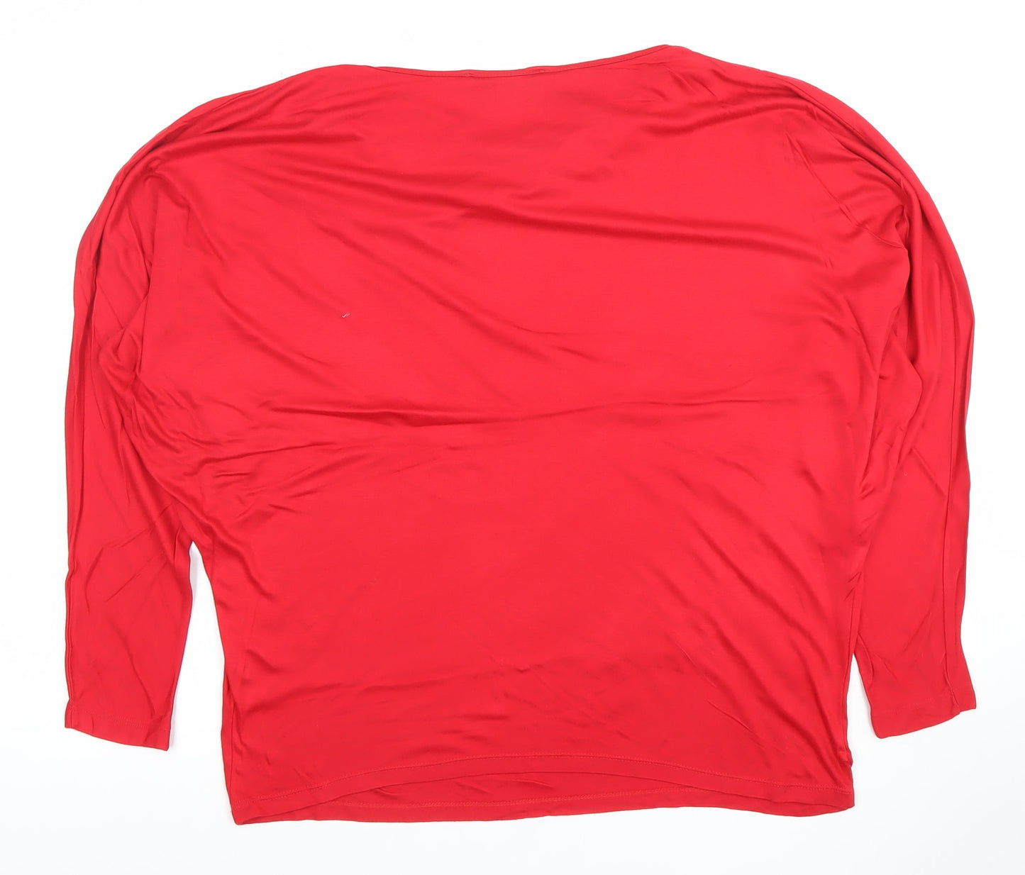 Paul Costelloe Living Women’s Red Viscose Blouse Size 12 3/4 Sleeve