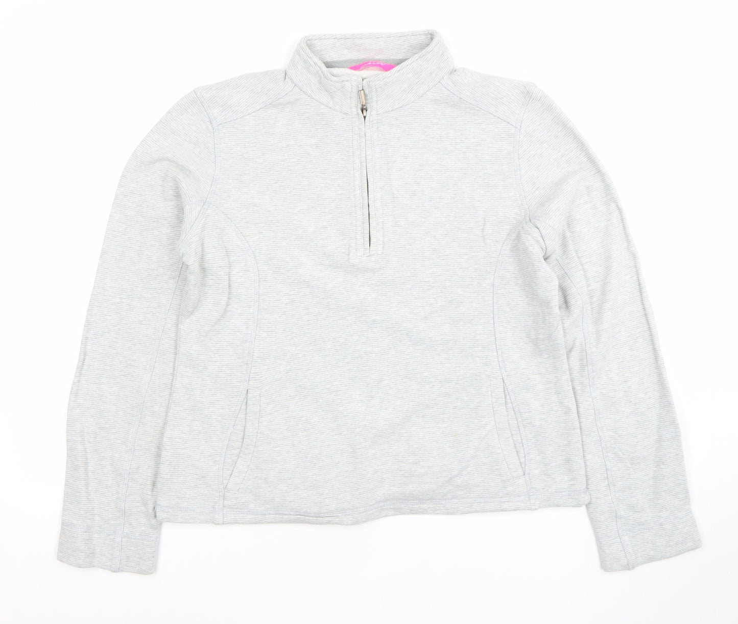 Marks and Spencer Womens Grey 1/2 Zip Cotton Sweatshirt UK 12