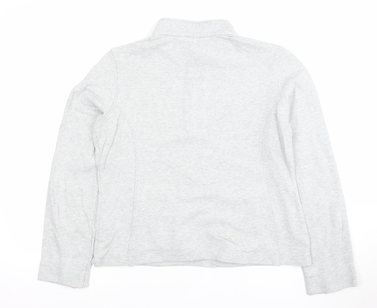 Marks and Spencer Womens Grey 1/2 Zip Cotton Sweatshirt UK 12