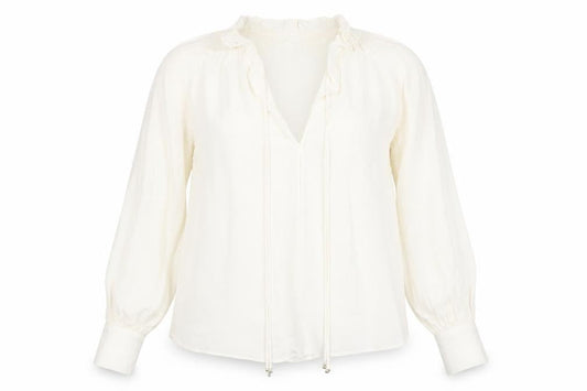 H&M Womens Ivory Viscose Long Sleeve Tunic Blouse XS
