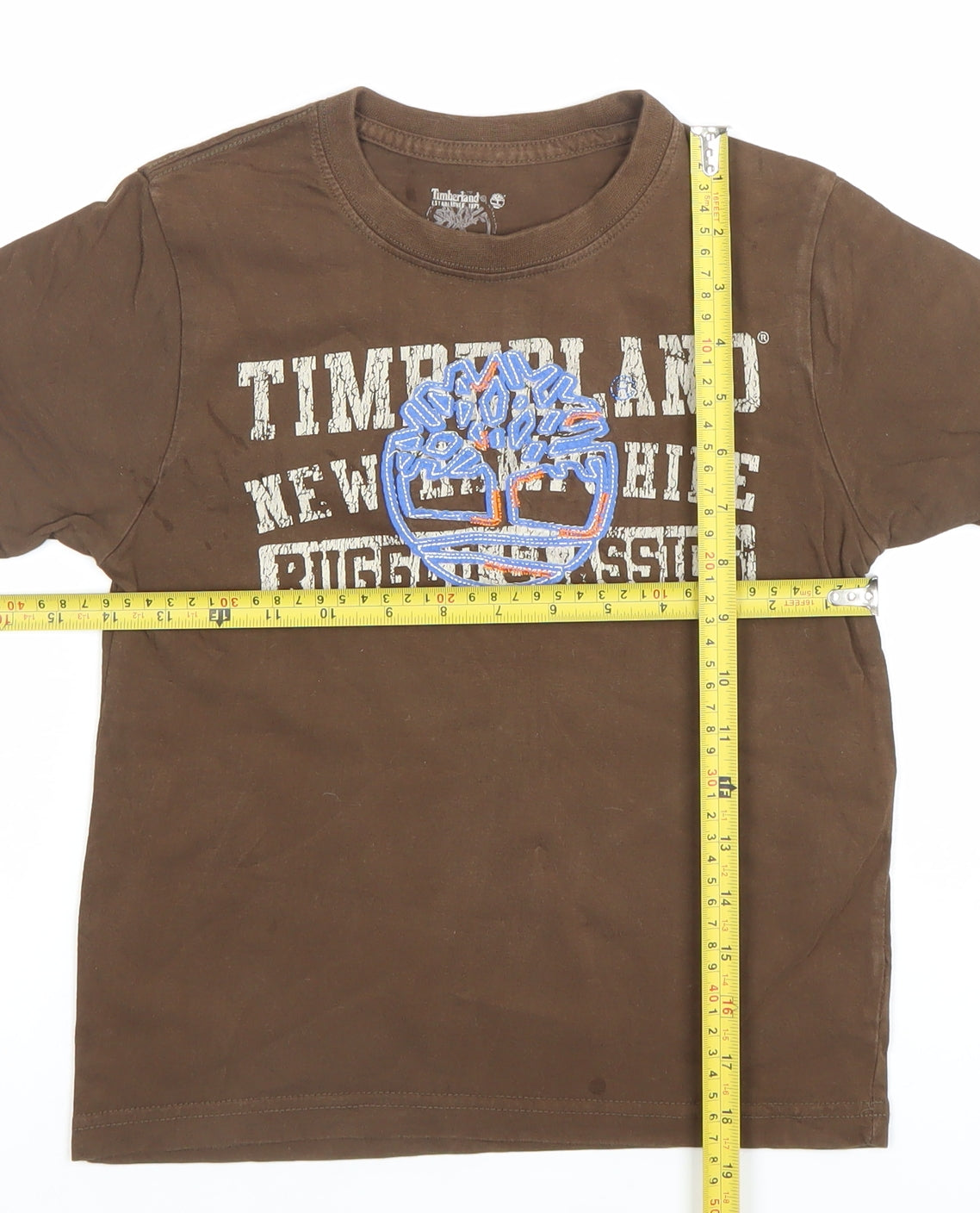 Timberland Boys Brown Graphic Short Sleeve T-Shirt Size 6 Years