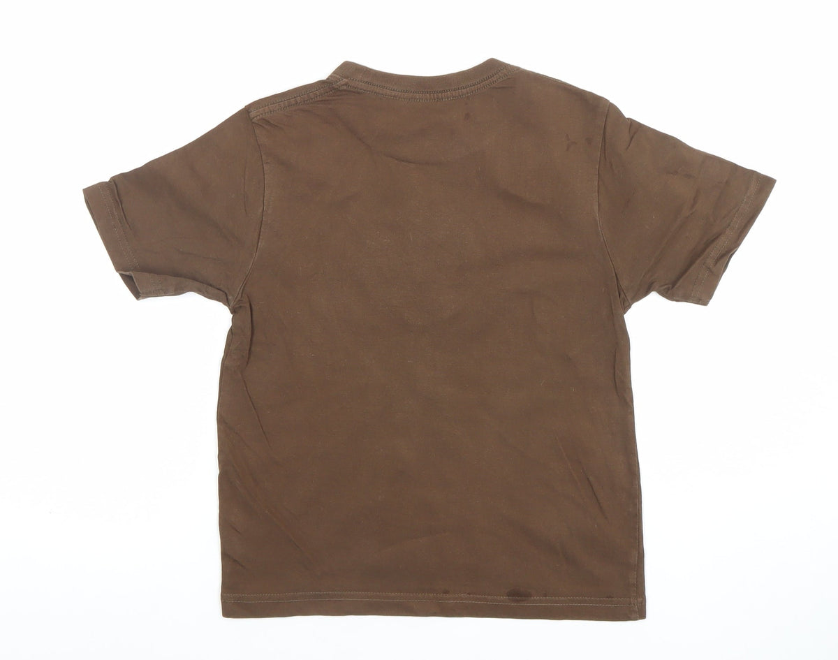 Timberland Boys Brown Graphic Short Sleeve T-Shirt Size 6 Years