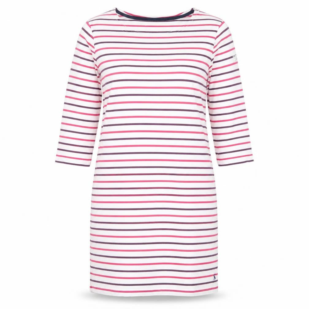 Joules Womens Multicoloured Stripe Shift Dress Size 16 3/4 Sleeve