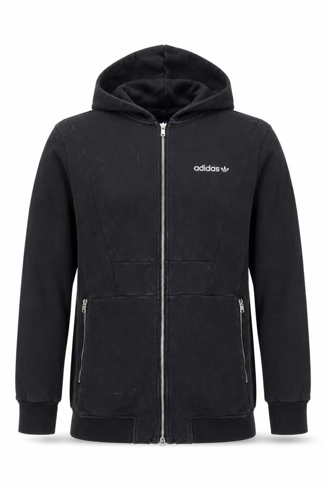 Adidas Men's Black Full Zip Hoodie Size S Cotton Sportswear