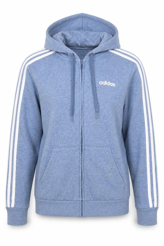 Adidas Women Blue Full Zip Hoodie Size S 8-10 Cotton Blend