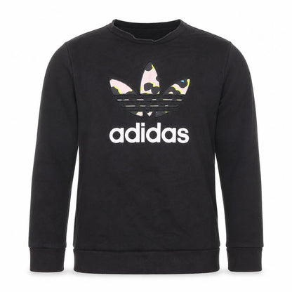 Adidas Boys Black 13-14 Years Crew Neck Pullover Sweatshirt