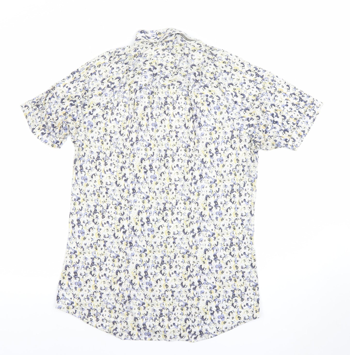 Desoto Men's Multicoloured Floral Short Sleeve Cotton Button-Up Shirt M