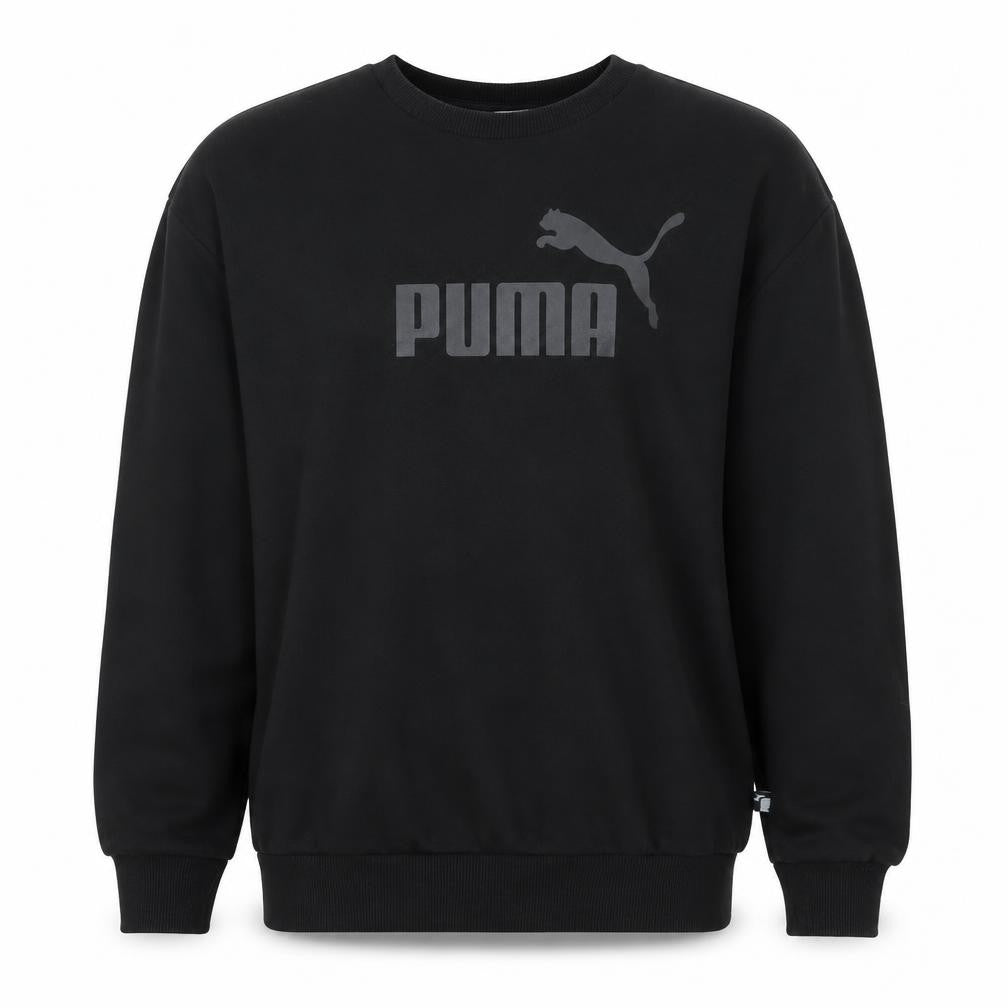 Puma Men’s Black Medium Pullover Sweatshirt Crew Neck Logo Fleece