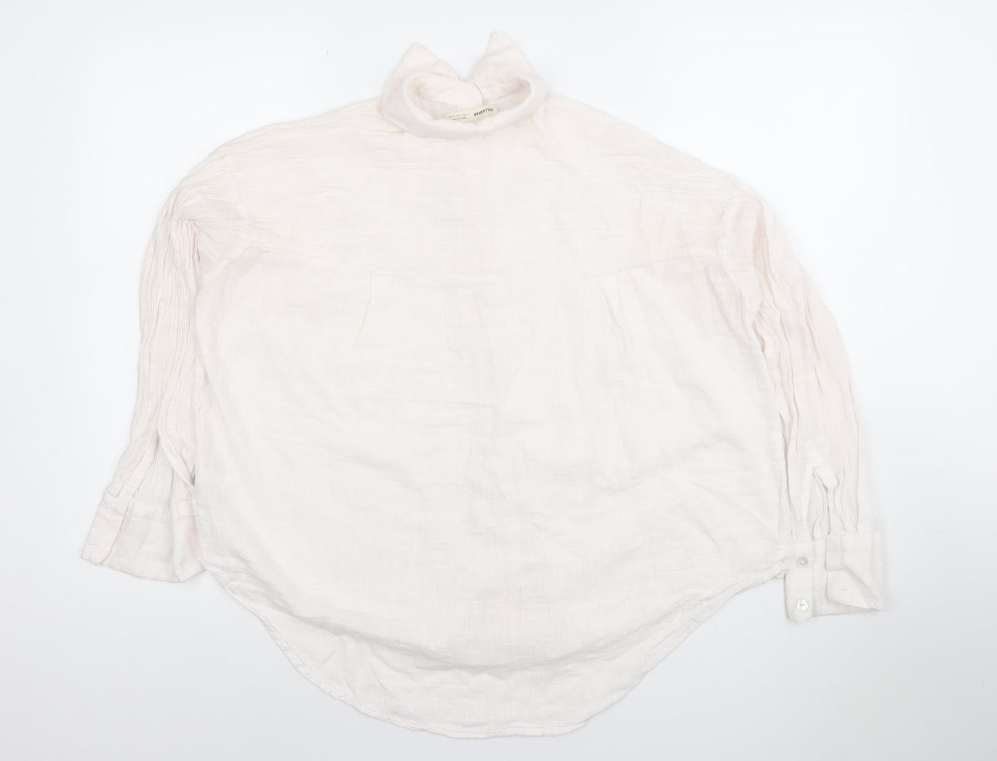 PULL&BEAR Women’s Ivory Cotton Button-Up Shirt Size S