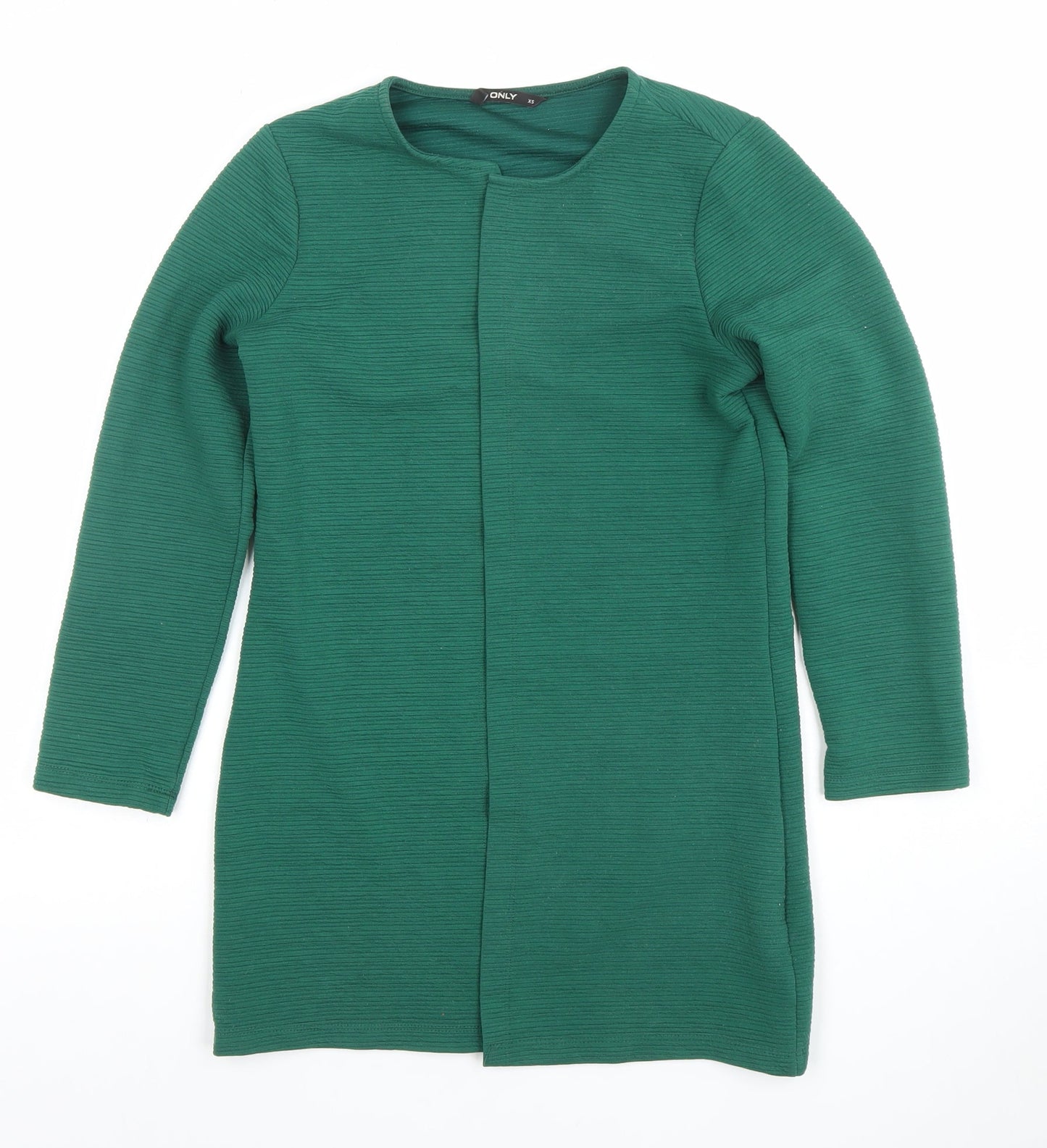 ONLY Womens Green XS Long Sleeve Open Knit Cardigan