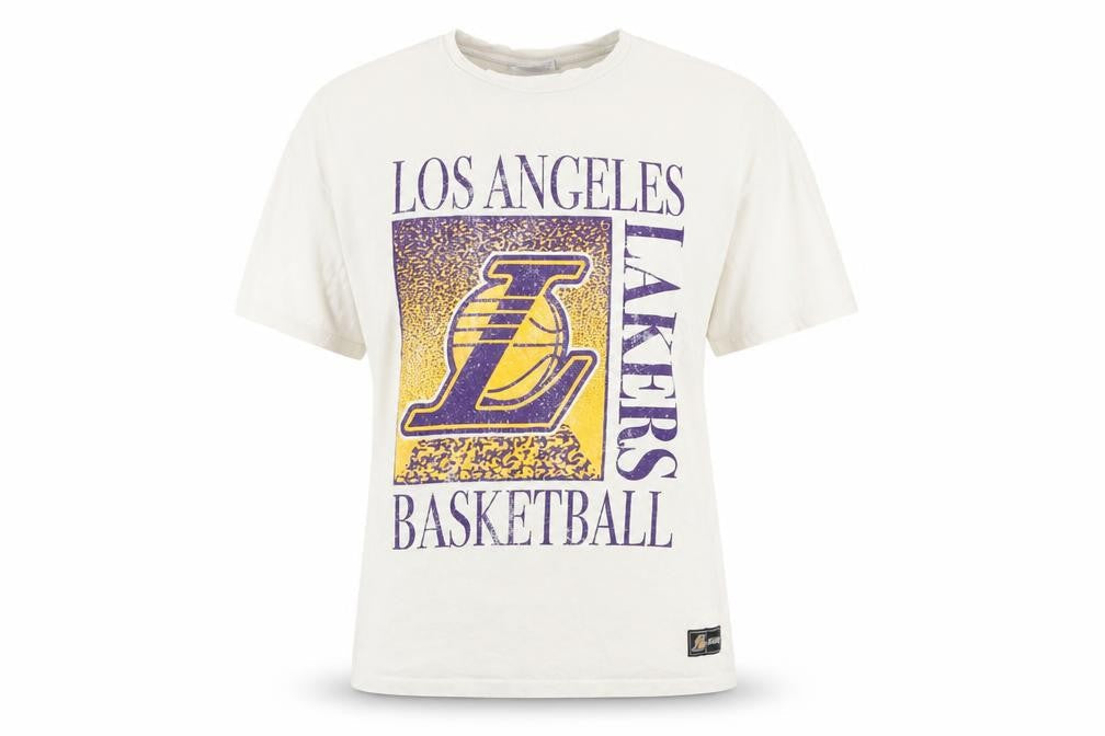 NBA Los Angeles Lakers White Women's XL T-Shirt Short Sleeve 100% Cotton