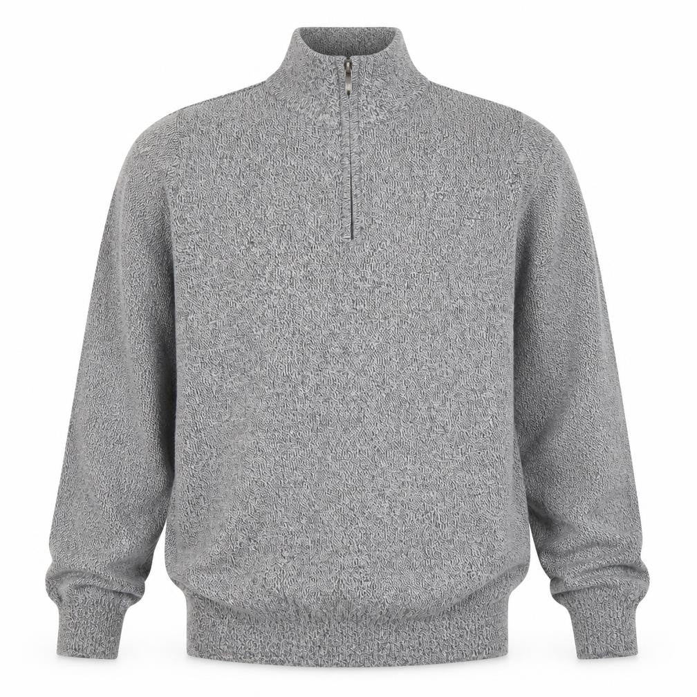 St Michael for Dunnes Stores Men's Grey Half Zip High Neck Cotton Jumper Medium