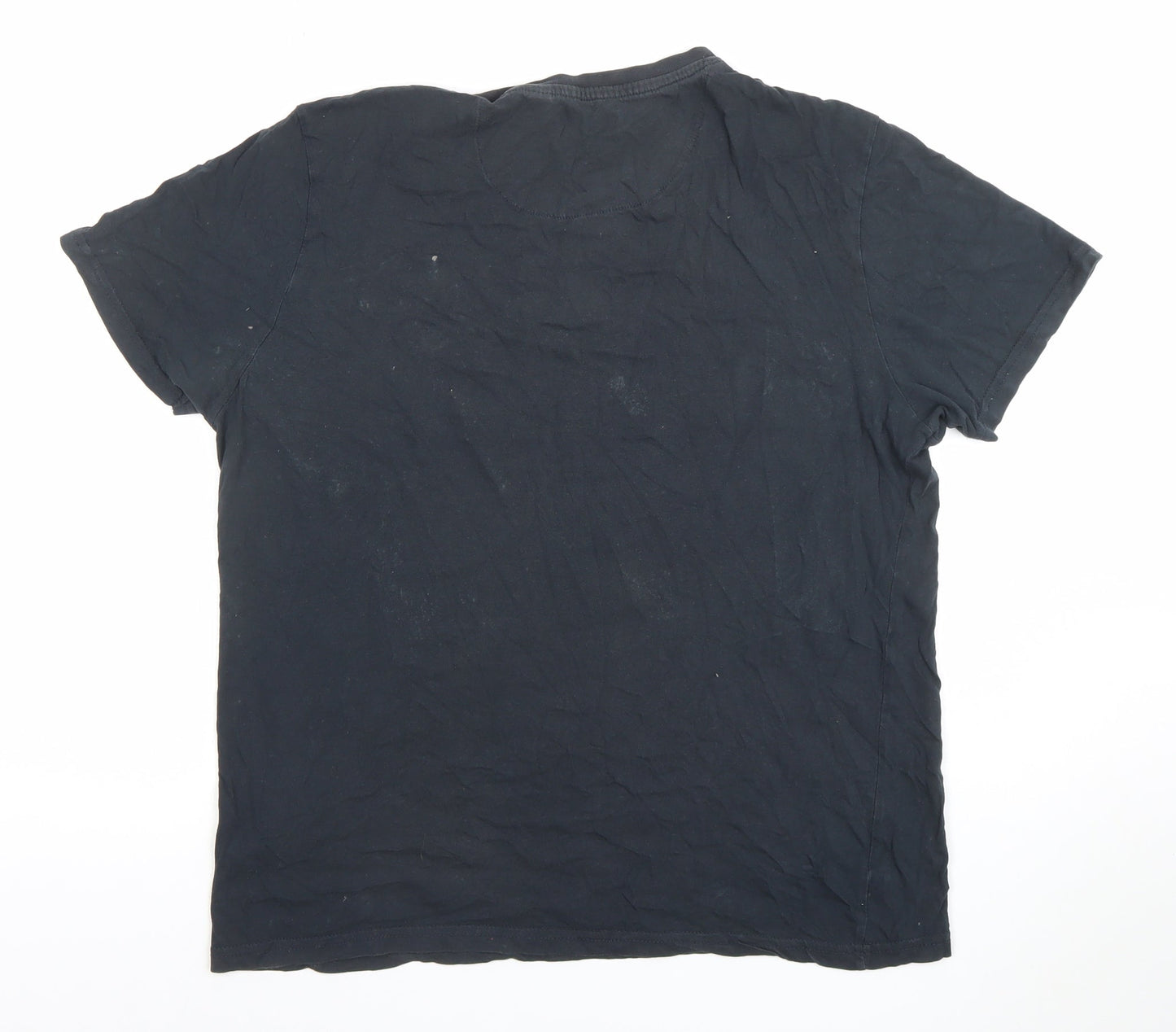 Brave Soul Men’s Black Cotton Crew Neck Short Sleeve T-Shirt Size L