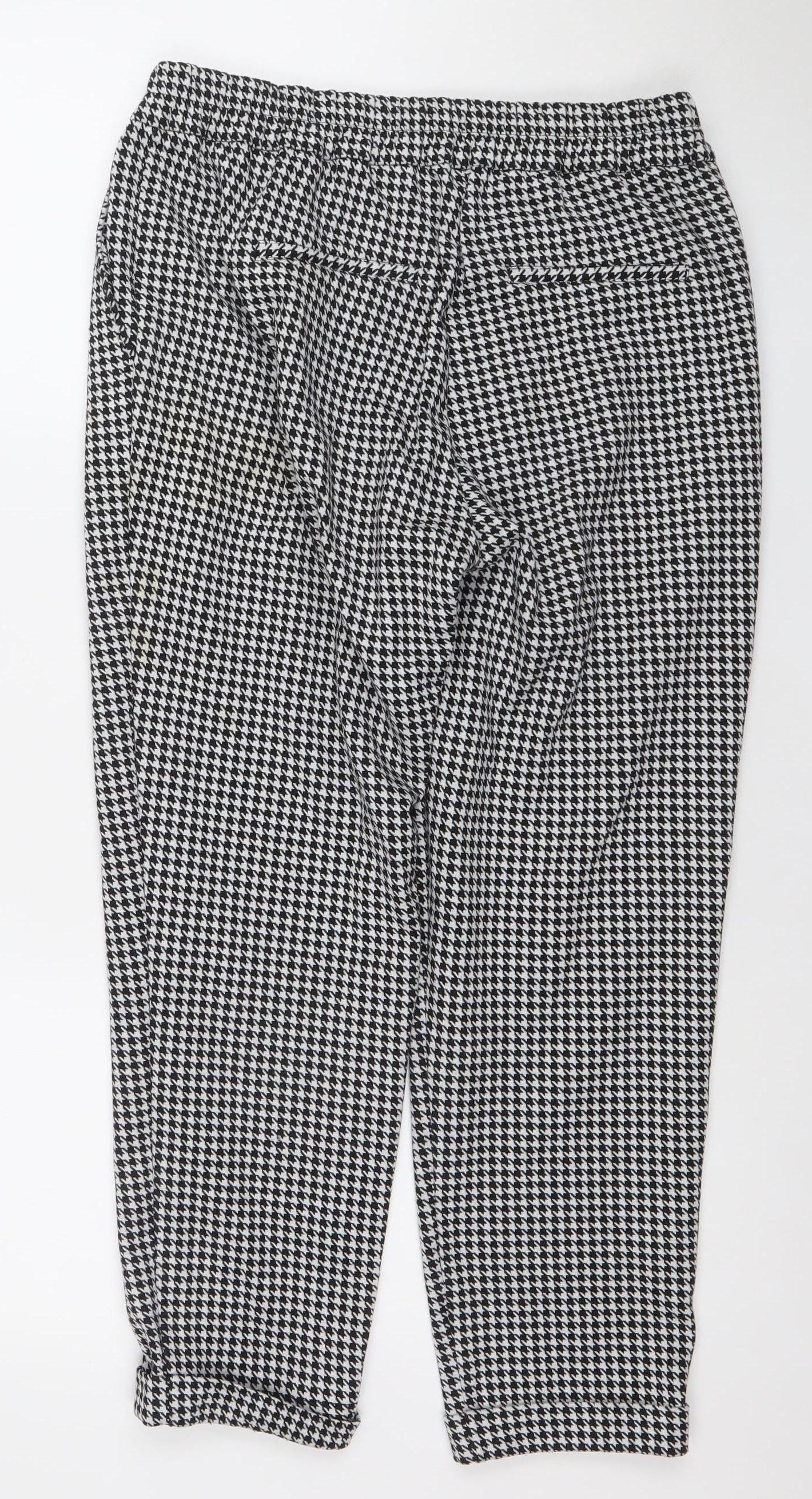 United Colors of Benetton Womens Black Houndstooth Slim Trousers S