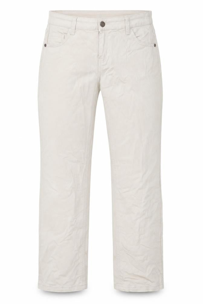 Dunnes Beige Women's Straight Jeans Size 14L Cotton Blend Classic Fit