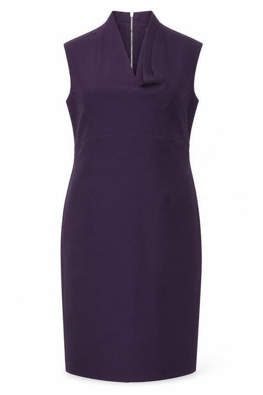 Gallery Women’s Purple Sheath Dress Size 16 V-Neck Sleeveless Zip