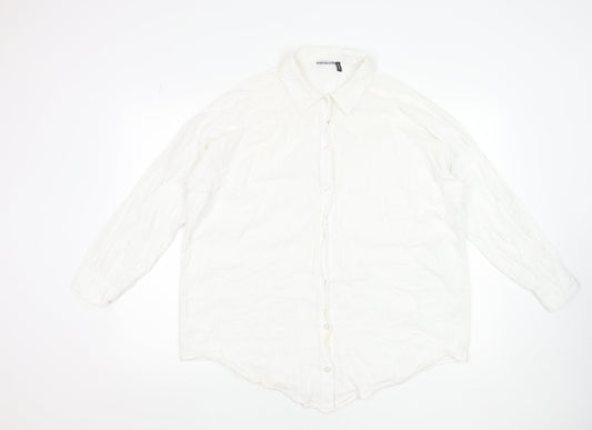 ASOS Women’s White Cotton Button-Up Long Sleeve Shirt Size 8