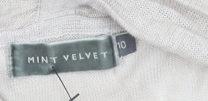 Mint Velvet Women’s Beige Linen Sleeveless Open Vest Size 10