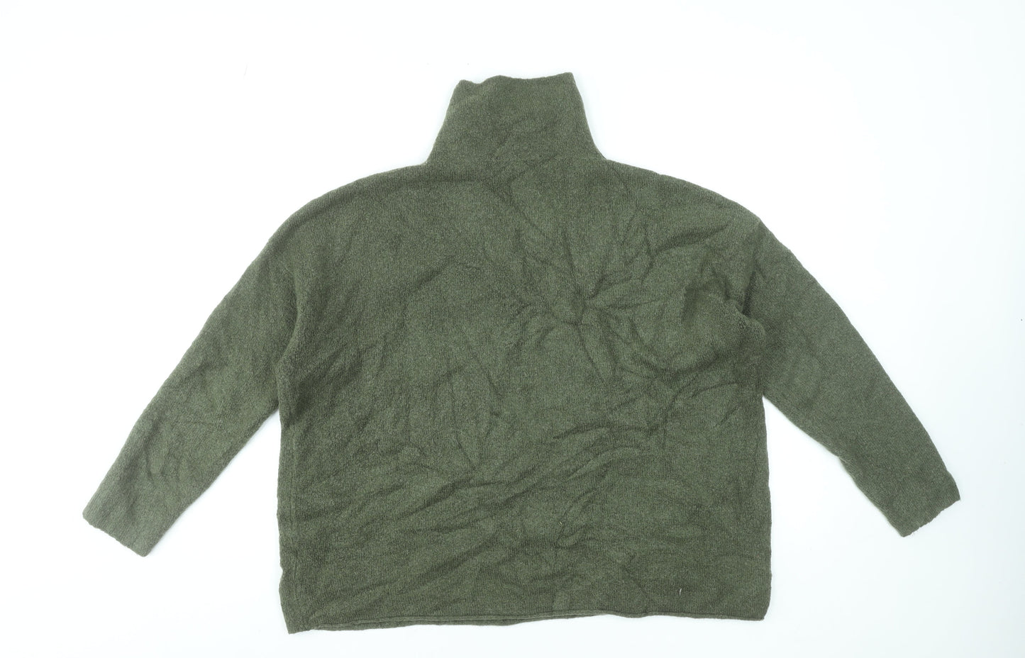French Connection Women’s Khaki High Neck Wool Blend Jumper Size M