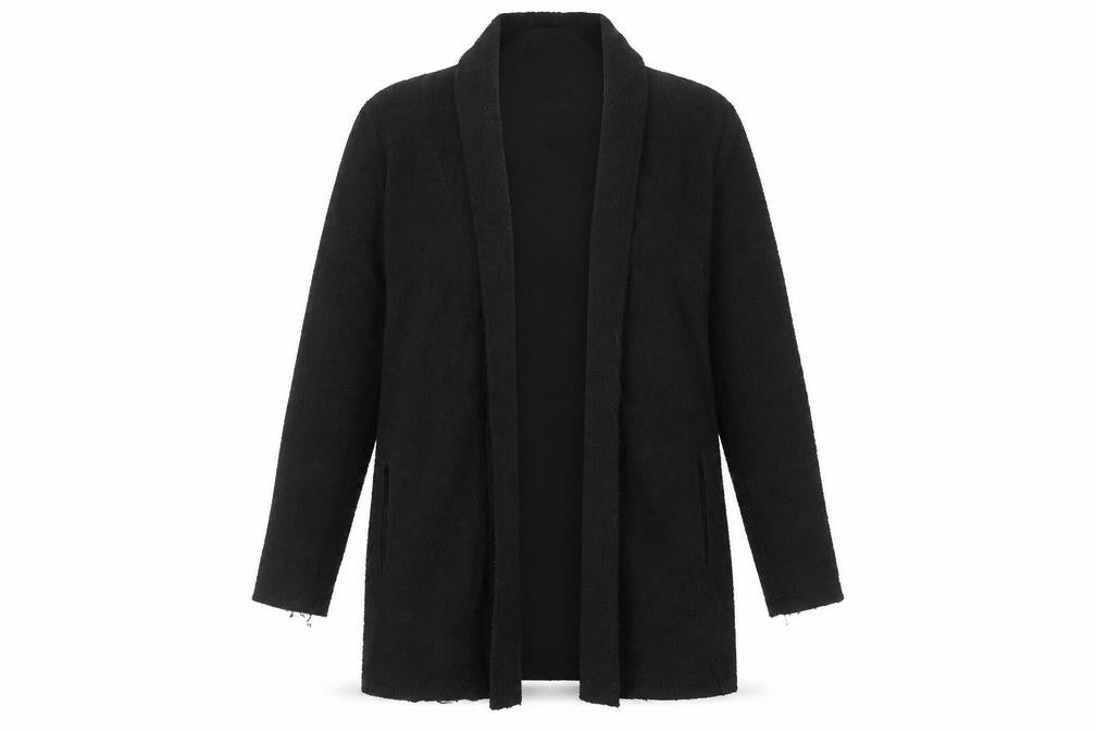 H&M Divided Women’s Black Cotton Blend Mid-Length Coatigan Size 12