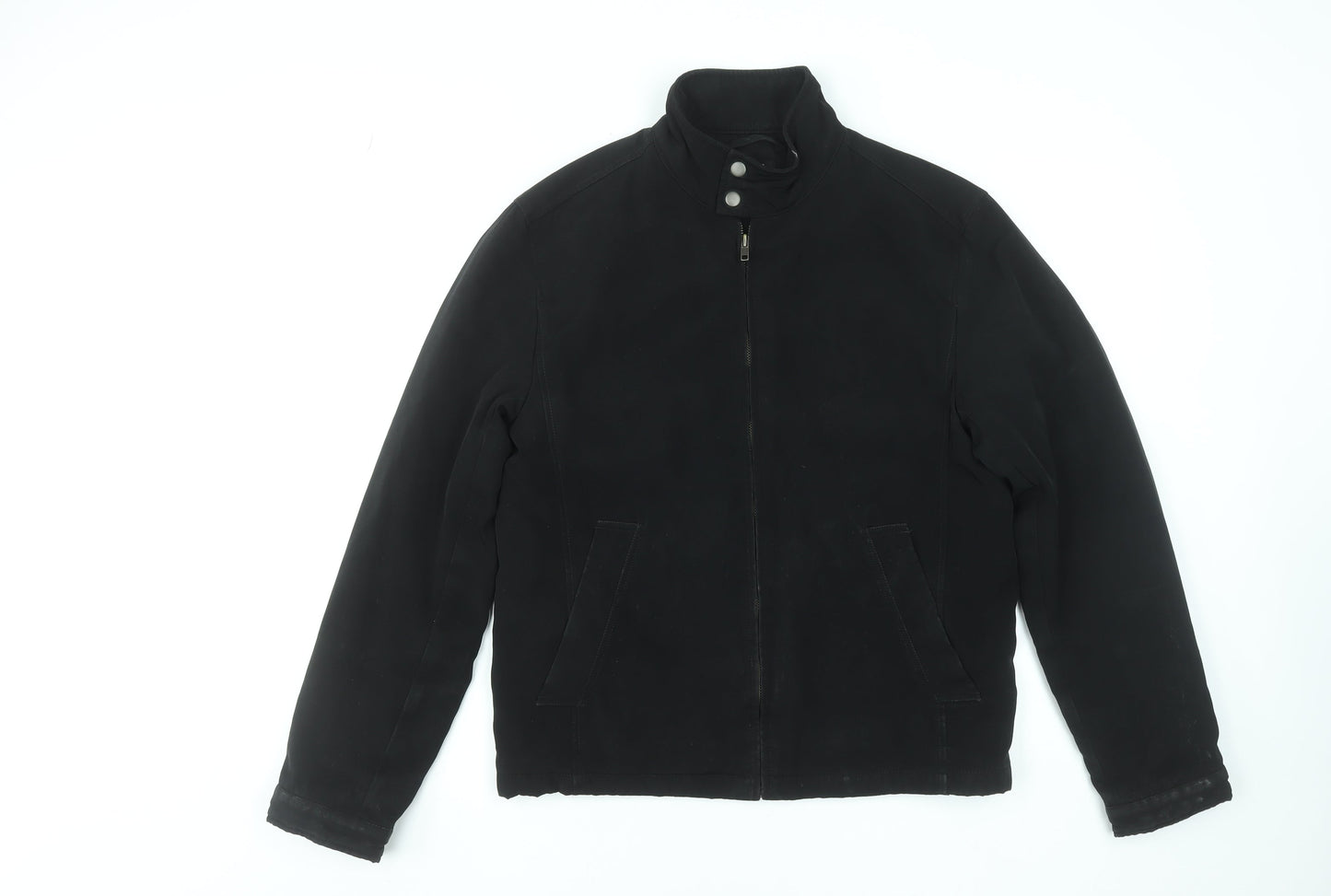 Next Men's Black Small Biker Jacket with Zip Pockets