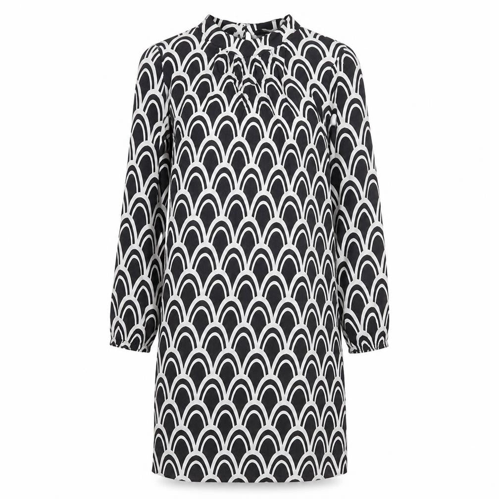 Dunnes Women’s Black White Geometric Shift Dress Size 10