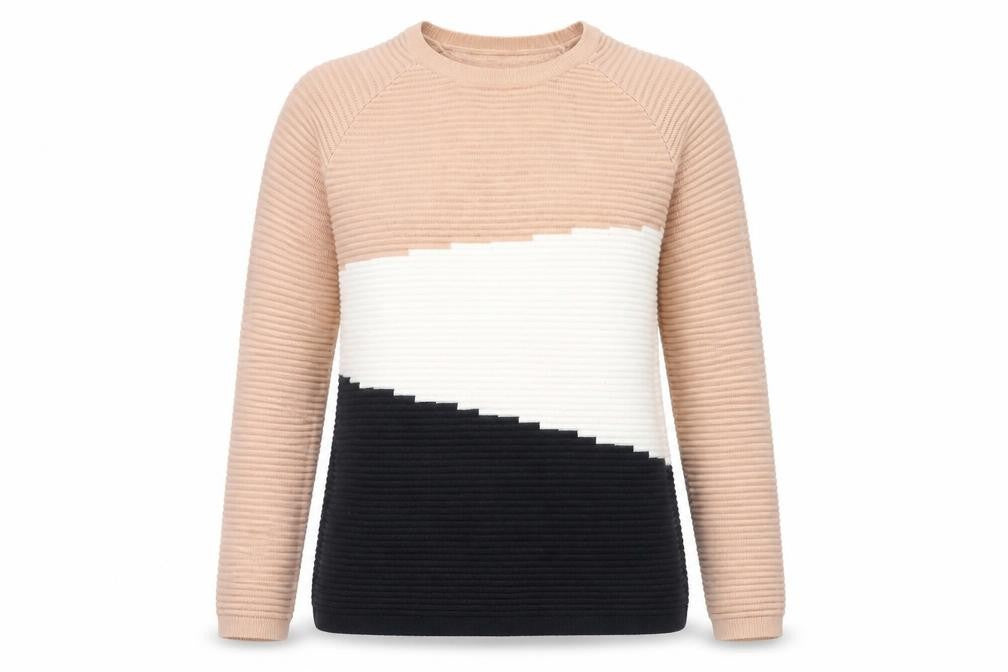 Vero Moda Women's Multicoloured Crew Neck Ribbed Knit Jumper M