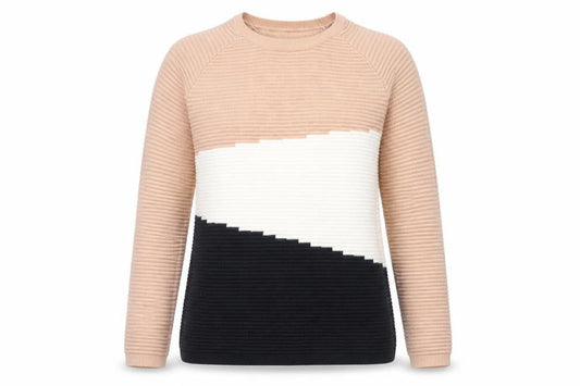 Vero Moda Women's Multicoloured Crew Neck Ribbed Knit Jumper M