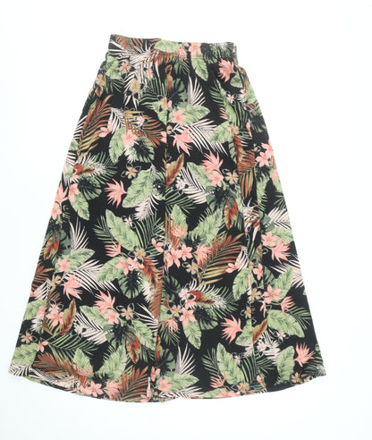 Only Womens Multicoloured Floral A-Line Midi Skirt Size M