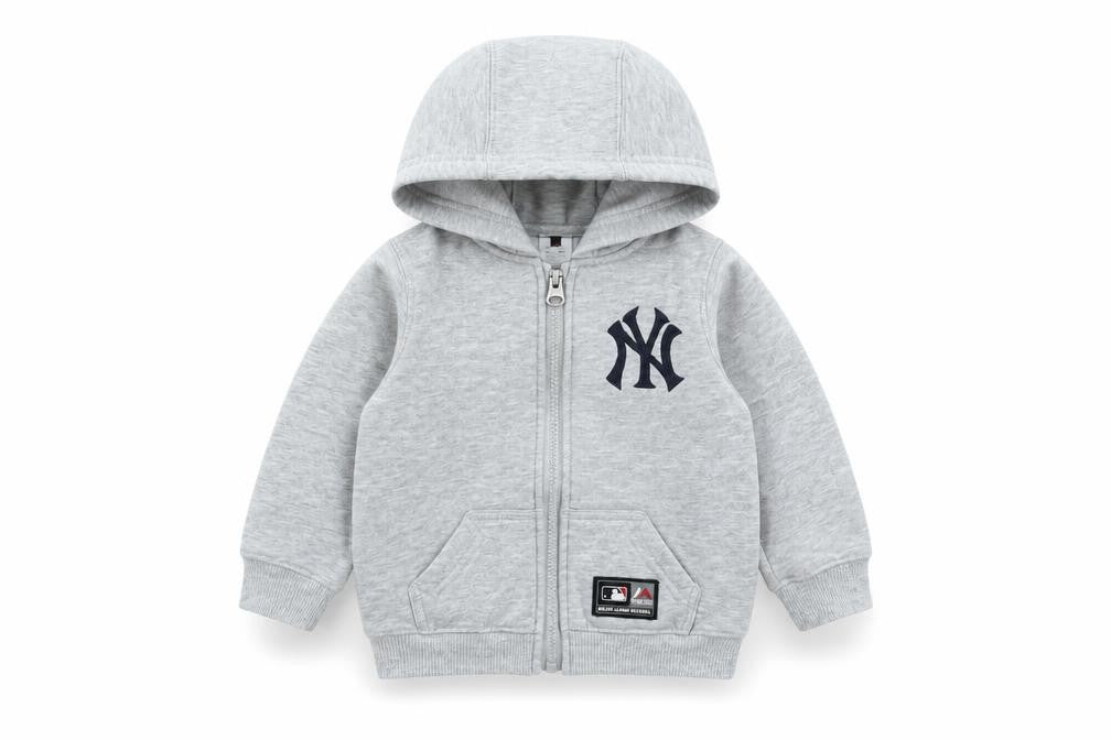 Majestic Athletic Unisex Baby Grey Hoodie 3-6 Months Polyester Cotton Zip Up