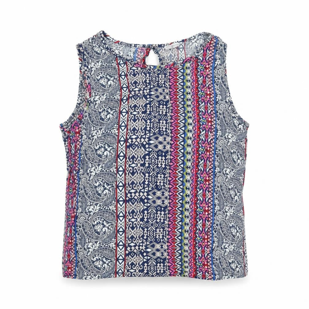 Jacqueline de Yong Women’s Multicoloured Sleeveless Bohemian Viscose Blouse UK 8