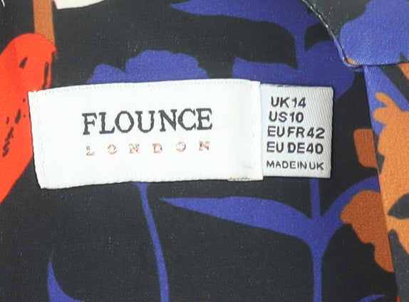 Flounce London Women’s Multicoloured Floral Sheath Dress Size 14