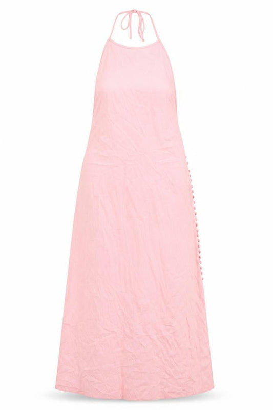 Zara Women Pink Halter Slip Long Dress Summer Size M