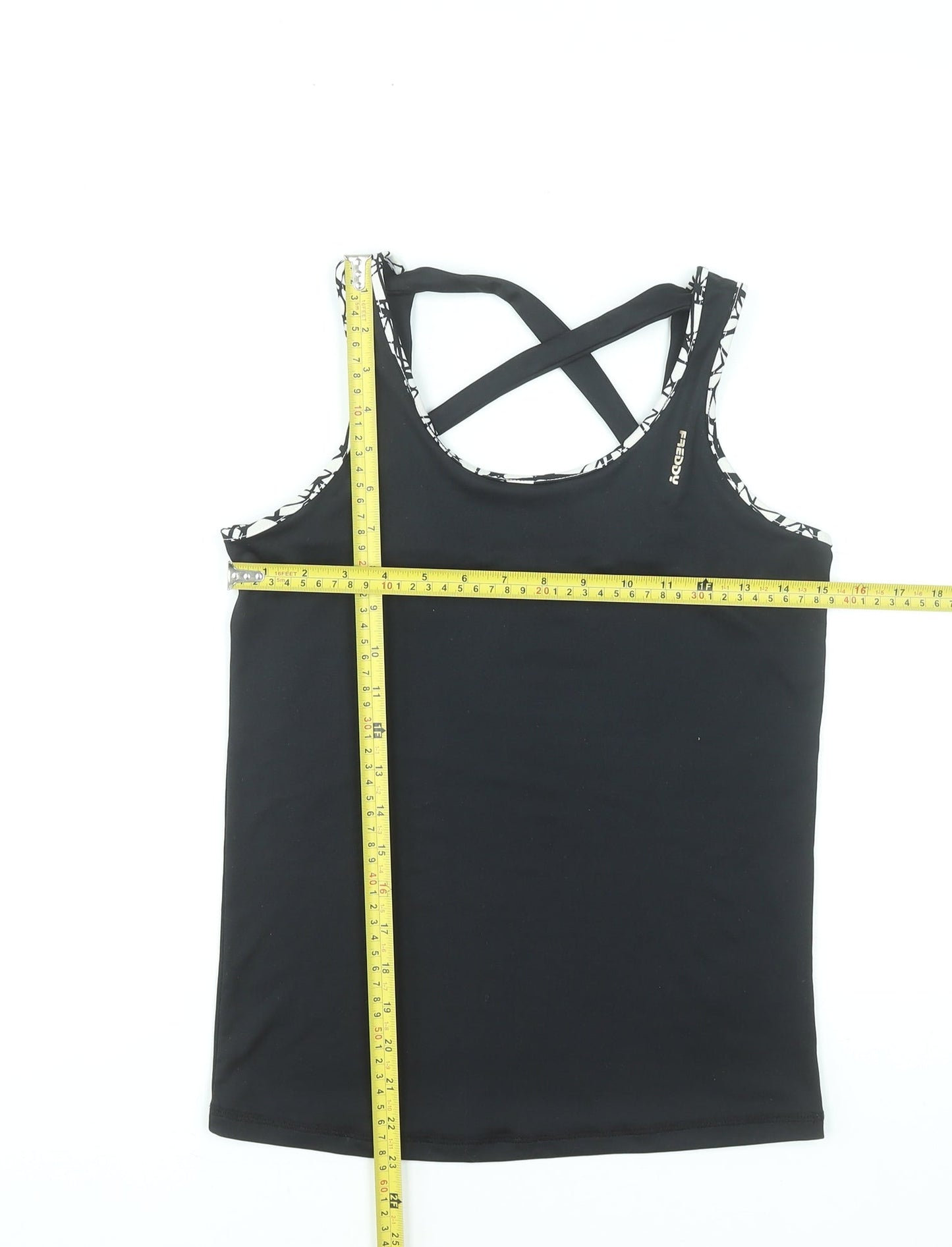 Freddy Womens Black Size 10 Racerback Tank Top Activewear Stretch