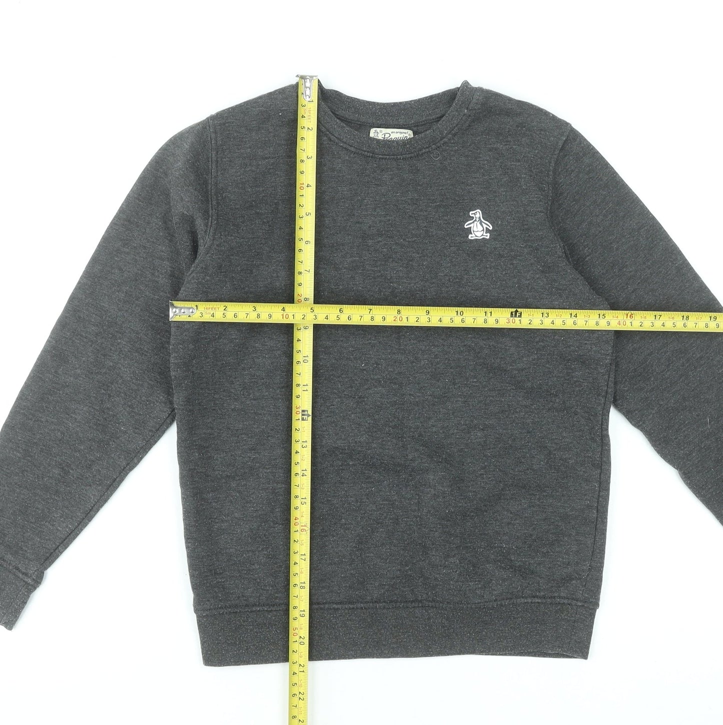 Penguin by Munsingwear Boys Grey Crew Neck Pullover Sweatshirt 9-10 Years