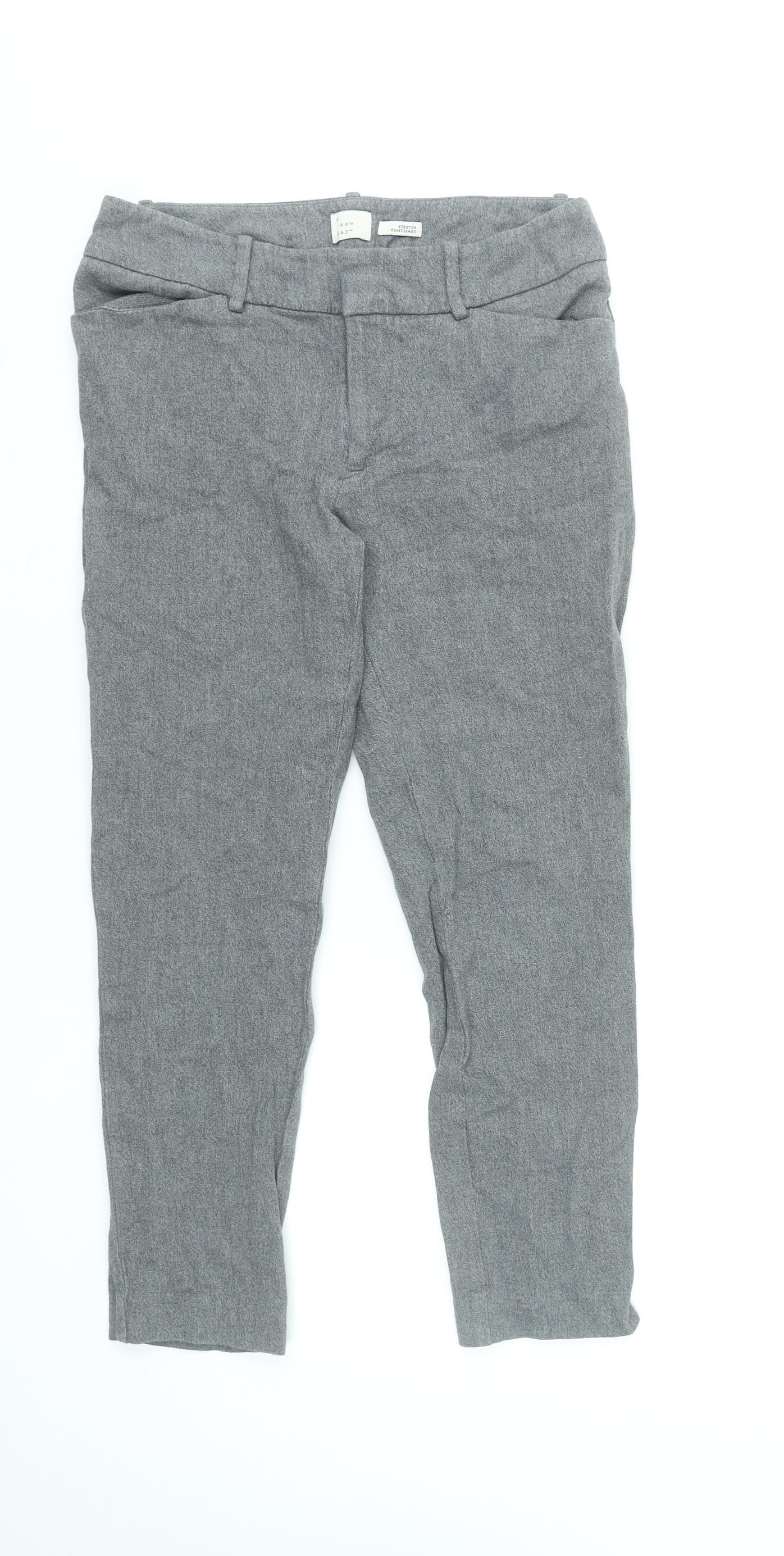 A New Day Women’s Grey Chino Trousers Size 4 Slim Fit Stretch